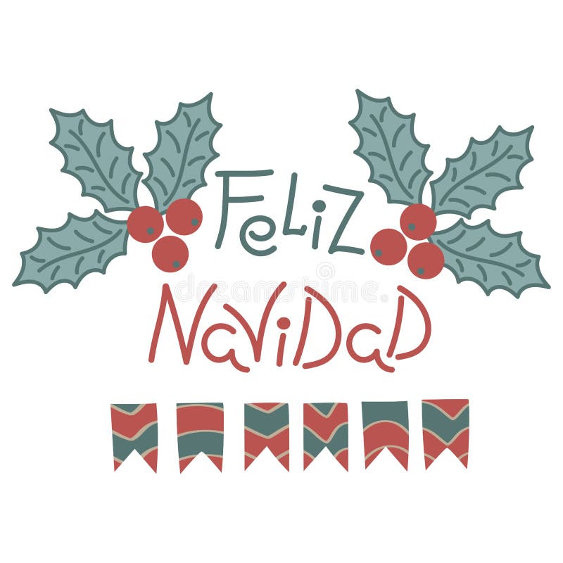 Feliz Navidad 圣诞快乐措辞用西班牙语 手拉的